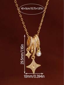 4pcs/Set Luxury Ditsy Floral Sweet Style Jewelry Set, Including Necklace, Earrings And Ring, Crystal Teardrop Design, Ideal For Party, Date, Gift And Casual Wear