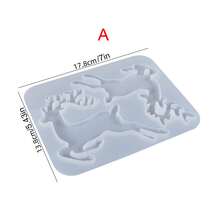 Multi Form Christmas Elk Silicone Mold DIY Aromatherapy Gypsum Cement Mold Christmas Elements Design Keychain Jewelry Hanging Resin Casting Mold Crystal Drip Glue Mold Plaster Crafts Mold Home Festival Christmas Tree Decoration