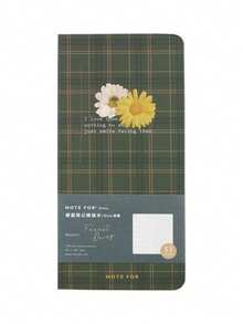 1 pieza Cuaderno con tapa dura de serie a cuadros, diario de estudiante con patrón de cuadros escoceses británicos