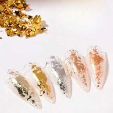 Gold Foil Nail Art Accessories, Gold Foil Fragments Decorative Stickers Sequins - Nhiều màu - Xem 4