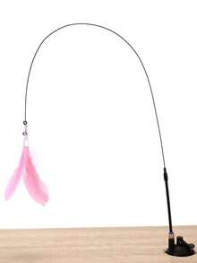 1pc Cat Teaser Wand Toy, Pet Artificial Feather Bell Replacement, Suitable For Cat Exercise And Entertainment, Handheld Teaser Wand With Replaceable Insect-Shaped Wand Heads - Multicolor - View 26