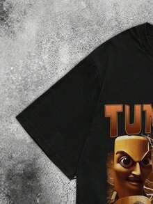 Retro Tung Tung Tung Sahur-Shirt, Funny Tung Tung Tung Sahur-Shirt, Y2K Ladies Fashion, Business Casual, Beach Casual-Shirt - 黑色 - 查看 6