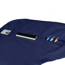 Aprons Commercial Restaurant Home Residential Bib Spun Poly Cotton - 3 Pockets - Navy Blue - View 4