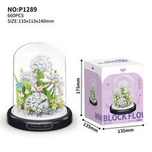 1 Flower Building Blocks Bouquet, Succulent Potted Plant Assembly Adult Building Blocks Toy, Suitable For Desktop Decor, Birthday Gift, Holiday Gift, Stress Relief Toy, 517+ Pieces (Multiple Styles And Sizes Of Flower Bouquet And Succulent Planter Blocks)