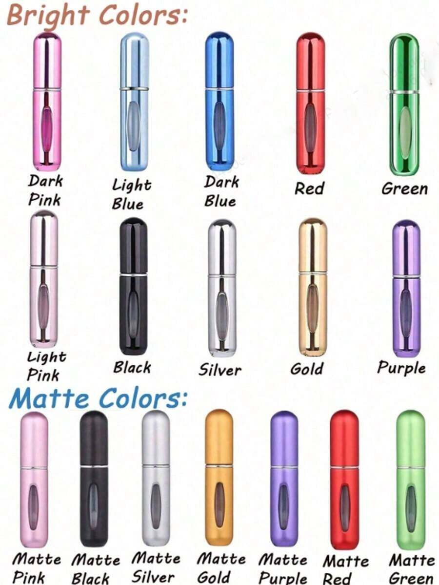 5Pcs/3Pcs/1Pc 5ML Perfume Bottle Perfume Refillable Bottle,Refillable Perfume Atomizer Bottle,Perfume Travel Spray Bottling Dispenser,Mini Portable Empty Liquid Container ,Travel Essentials ,Travel Organizer For Beach ,Summer Vacation Back To School - Multicolor - View 1