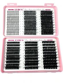 LYBCG Large Capacity Eyelash Book Russian Lash Extensions Kit Spikes Lash Individuals 3D Volume Eyelash Clusters D-Curly Lash Clusters Kit 10-18MM DIY Eyelash Extensions,6 Styles Lash Clusters Spike Lashes Individual Lash Clusters,Multi-Type Natural Look,Spikes /40D/60D/80D/100D Reusable Individual Segmented False Eyelashes Wispy&Ultra Soft DIY Eyelash Extension At Home For Halloween Party Daily Comfortable To Wear - D - 查看 4