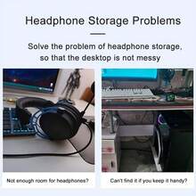Headphone Stand, Over-Ear Headphone Holder, Internet Cafe Headphone Rack, Office Headphone Stand, Aluminum Alloy Material, Multi-Function Storage Rack, Headphone Hook - Multicolor - View 2
