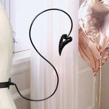 Halloween Gothic Headband Furry Animal Ears Devil Tail Costume Demon Bat Accessories For Adults - 黑色 - 查看 4