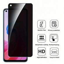 2 Pieces OPPO, Vivo, Realme Edgeless Anti-Peeping Tempered Glass Film This Product Is Compatible With A Variety Of Phone Models, Including OPPO A92/OPPO A96/OPPO A98, Realme GT 5G, Realme C63, Vivo S1 Pro, And Vivo Y38. It Is Designed As A Privacy Film For Mobile Phones, Offering Black Edge Protection And Anti-Peeking Functionality. Screen Protection Essentials, Applicable To Daily Shield, Office, Home Privacy Screen Protector Phone Screen Protector Phone Accessories Waterproof Shockproof Anti-Fall Anti-Fall Scratch Resistant Anti-Fingerprint Full Cover - Black-white Privacy Film - View 3