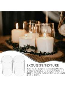 1/6/10/16PCS Clear Glass Floating Candle Holder, Ultra Thin Column Borosilicate Glass Candle Holder, Heat Resistant Tall Vase, Romantic Candlelight Dinner Mugs - Valentine's Day, Wedding, Holiday Party Atmosphere Decoration, Table Centerpiece Candle (Candle Can Be Purchased Separately) - Multicolor - View 12