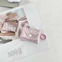 蝴蝶结造型柔软保护收纳袋，适用于耳机盒、蓝牙耳机、防摔袋、心形钱包、房间装饰、包袋、化妆包、收纳整理袋、化妆包、洗漱包、桌面收纳袋、化妆小袋、化妆包、圣诞礼物、收纳袋、旅行收纳袋、手拿包/小手提包、化妆品收纳袋、收纳袋、刷具收纳袋、迷你收纳袋、大容量收纳袋、女士礼物、圣诞礼物、女士礼物创意