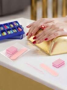 10/20/50 件/套粉色/黑色迷你美甲海绵块，用于指甲锉、抛光和平滑，沙龙美甲工具双面迷你指甲缓冲块指甲锉，适用于丙烯酸和天然指甲万圣节圣诞节婚礼厨房节日必需品家居万圣节装饰花园露营旅行必需品生日装饰生日派对装饰 - 彩色 - 查看 9