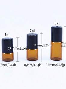 3个10毫升琥珀色玻璃滚珠瓶，精油滚珠瓶，香水小样瓶，遮光滚珠瓶，可重复灌装滚珠瓶，旅行必备，可重复灌装玻璃滚珠瓶，滚珠香水瓶，家居装饰（适用于客厅、卧室、浴室），旅行配件，婚礼、派对、生日，男士礼物、父母礼物、朋友礼物、新年礼物、配饰、趣味礼物 - 棕色 - 查看 8