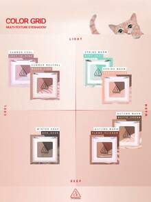 3CE 3.3克/0.12盎司薄荷绿眼影盘，细腻粉质，便携易用，不结块，控油配方，防晕染，多用途，可作眼影/高光/眉粉，韩式妆容 - 05ASH DUSK - 查看 5