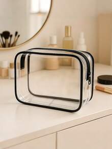 3pcs/Set High Quality PVC Makeup Bag, Suitable For Women And Girls, Large Capacity Travel Toiletry Organizer Bag With Zipper Closure, Lightweight, Fade-Resistant And Easy To Clean, Transparent PVC Makeup Bag, Beauty Products Storage Bag, Large Plastic Tote Travel Makeup Bag, Waterproof Handbag, Outdoor Travel Business Waterproof Dustproof Toiletry Cosmetic Organizer Bag, Gift, Convenient Waterproof Zipper Plastic Bag Toiletry Bag Make Up Bag - Multicolor - View 8