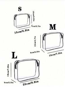 3pcs/Set High Quality PVC Makeup Bag, Suitable For Women And Girls, Large Capacity Travel Toiletry Organizer Bag With Zipper Closure, Lightweight, Fade-Resistant And Easy To Clean, Transparent PVC Makeup Bag, Beauty Products Storage Bag, Large Plastic Tote Travel Makeup Bag, Waterproof Handbag, Outdoor Travel Business Waterproof Dustproof Toiletry Cosmetic Organizer Bag, Gift, Convenient Waterproof Zipper Plastic Bag Toiletry Bag Make Up Bag - Multicolor - View 5