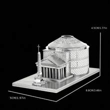 Modelo de Montagem Metálica 3D, Quebra-cabeça de Fivela de Aço Inoxidável DIY, Modelo de Arquitetura, Sem Necessidade de Cola, Presente de Aniversário, Ornamento Decorativo, Panteão, Carrossel, Roda-gigante, Campo de Futebol, Jardim de Suzhou