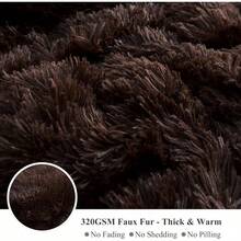 Plush Shaggy Duvet Cover Set, Ultra Soft Fluffy Bedding Sets 3 Pieces (1 Fuzzy Comforter Cover + 2 Pillow Cases), Zipper Close (, Pink), Luxury Bedding - 咖啡 - 查看 4