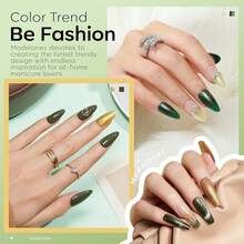 Cat Eye Gel Nail Polish Set, 6 Colors 9D Glassy Cat Eye Glitter Gel Polish Black Red Purple Blue Silver Brown Nail Polish All Seasons With Magnet Soak Off Led DIY Salon Gift-842643 - A-1-翡翠石灰 - 查看 4