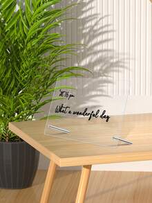 1 pieza Pizarra de mensaje transparente de acrílico (incluye 6 marcadores blancos), pizarra de escritura borrable para notas y exhibición