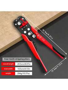 HALMAN 1 pieza Pelacables automático de electricista, multifuncional con rango de pelado de cables de 24-10AWG/0,2-6mm², para pelar, encintar, cortar cables rápidamente, adecuado para ingeniería eléctrica, instalación doméstica o mantenimiento de electrodomésticos, también llamado pelacables, cortador de cable - Rojo - Ver 11