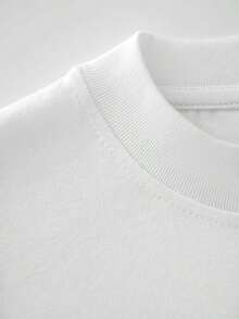 Vintage Louboutin Script Logo Print Graphic Tee, Casual Print Comfortable Versatile, Pure Heavy 220g 100% Cotton, Unisex Style, Designer Inspired Top,   For Women - White - View 4