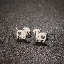 1 Pair Of Stainless Steel Small Animal Earrings, Simple And Cute Pet Cat And Dog Stud Earrings Suitable For Women, Suitable For Daily Wear, Jewelry Gift - Silver - View 3