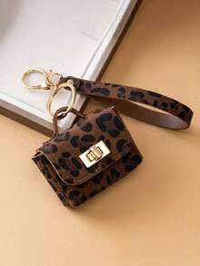 [Móc khóa thời trang] Móc khóa giả da cao cấp họa tiết da báo thời trang kèm ví đựng tiền xu | Thiết kế nổi, hình chữ nhật, phụ kiện chìa khóa xe và túi xách thời trang, quà tặng lý tưởng, dụng cụ sắp xếp chìa khóa, khóa mạ vàng - Nhiều màu - Xem 4