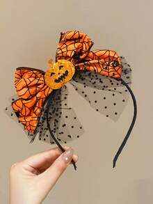 Mini Purple Witch Hat Headband, Halloween Lace Pointed Wizard Headband With Glitter Spider Ghost Pumpkin Decor, Girls Cosplay Party Hair Accessories - Multicolor - View 6