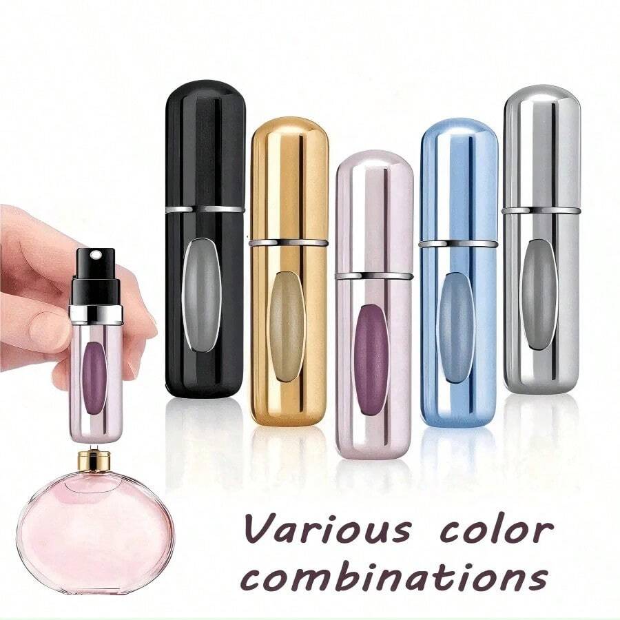 5Pcs,5ml Perfume Bottle With Bottom Filling, Perfume Bottle Self-Pump Type, , Refillable Spray Bottle, Portable Cosmetic Bottle Perfume Refillable Bottle - 多色 1件 - 查看 1