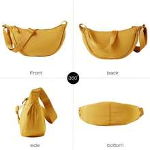 Nylon Crescent Crossbody Bag For Women Men Fanny Pack Small Travel Sling Bag - Màu vàng - Xem 5