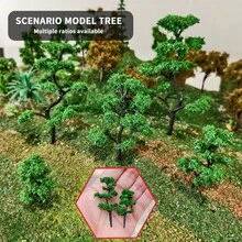 5pcs 4-12cm Mini Green Artificial Trees, Suitable For DIY Model Making/Railway Model Layout/Sandbox Landscape/3D Model