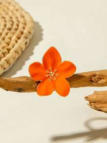 1 件带有金属装饰的花形 3D 戒指，百搭设计，营造夏日氛围，是送给朋友和女朋友的绝佳礼物 - 花朵戒指 - 查看 10