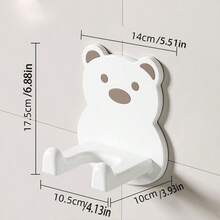1/3pcs Bear Shaped Hair Dryer Holder Wall Mount, No Drill Bathroom Hair Dryer Rack - Multicolor - View 8