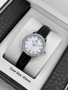 Pablo Raez 1pc Vintage Silver Women Wristwatch Luxury Jewelry 18K Gold Crystal Dress Watch Original Charming Stainless Steel Summer Accessories Clock IPG IPS Golden Silver Plated Non Tarnish Case Elegant Top Brand New Design - 均碼 - 查看 2