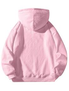 Sudadera con capucha y media cremallera casual para hombre, otoño - Rosa - Ver 2