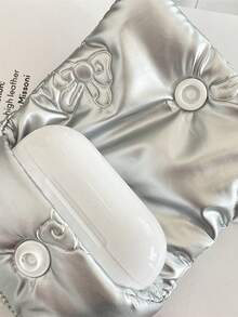 蝴蝶结造型柔软保护收纳袋，适用于耳机盒、蓝牙耳机、防摔袋、心形钱包、房间装饰、包袋、化妆包、收纳整理袋、化妆包、洗漱包、桌面收纳袋、化妆小袋、化妆包、圣诞礼物、收纳袋、旅行收纳袋、手拿包/小手提包、化妆品收纳袋、收纳袋、刷具收纳袋、迷你收纳袋、大容量收纳袋、女士礼物、圣诞礼物、女士礼物创意