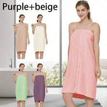 Peignoir ultra-doux et ajustable pour femmes avec fonction de jupe-serviette amovible, qui peut sécher rapidement et conserver la température après la douche. Confortable et respirant pour le spa et le sauna. Portable et facile à emporter, empêchant l'exposition. La version ample avec design ajustable peut s'adapter à différentes formes et styles. - Multicolore - Voir 16