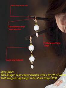 Two Bohemian Wooden Lily Of The Valley Hairpins Are Suitable For Women, With Teeth Shaped Into A Ponytail At The Back Of The Head And Sweet And Lovely Hairpins. The Side Clip Of The Hairpin Is Fresh Country Style, Bun Extension, Hair Bun Maker, Bun Hair Piece, Hair Styling Pins, Bobby Pins