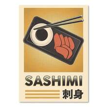 1pc Japanese Sushi Rice Ball Foods Sign Poster Onigiri Teriyaki Ramen Noodle Sashimi Canvas Painting Kitchen Restaurant Wall Decor No Frame - Blue - View 7