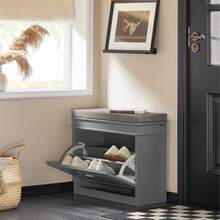 SoBuy Shoe Cabinet FSR82-K-W - 灰色 - 查看 5