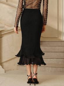 Savoree Váy Maxi xếp ly hông hình nấm nhiều lớp thanh lịch với thiết kế bó sát dành cho nữ - Xem 4