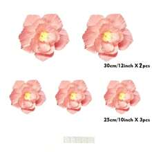 Set de 12 flores de papel, 12 pulgadas (30 cm) + 10 pulgadas (25 cm) + 8 pulgadas (20 cm), flores de papel crepé para decoración de bodas, fiestas, despedida de soltera, carnaval, cumpleaños, decoración de paredes de jardín de infancia