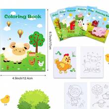 农场动物DIY涂色书，儿童创意素描本，激发想象力和创造力，趣味涂鸦绘画活动书，涂色书，素描本，儿童书籍，迷你涂色书，绘画，动物书籍，女孩玩具，儿童绘画书，农场动物玩具，迷你涂色书，动物书籍，学习玩具，女孩涂色书，儿童涂色书，涂色书 - 彩色 - 查看 10