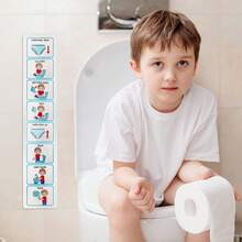 Gráfico de entrenamiento para ir al baño, Horario visual de entrenamiento para ir al baño, Tarjetas para educación visual especial, Material de aprendizaje para el aula de educación especial, Gráfico de rutina para autismo - Blanco - Ver 1