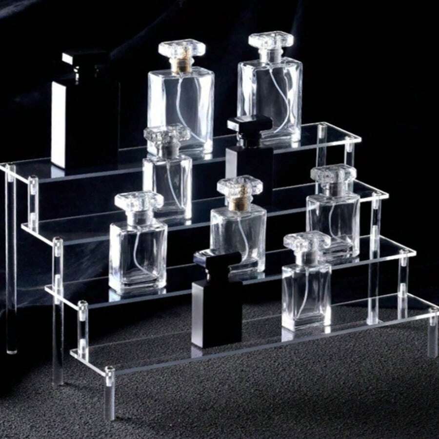 1 sztuka - akrylowy organizer na kosmetyki, wielowarstwowa przezroczysta półka, nadaje się do perfum, produktów do pielęgnacji skóry, kosmetyków, łazienki, sypialni, dekoracji wnętrz, wzmocniona i stabilna konstrukcja trapezowa