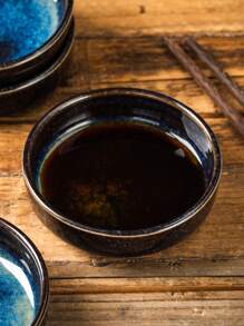 2/4 件陶瓷盘，反应釉蓝色日式陶瓷酱汁盘 - 非常适合酱油、醋、火锅蘸料等 - 调味碗，精致，耐热，适合沙拉、寿司、水果、蘸料、开胃菜，适用于厨房、餐厅、寿司餐厅 - 彩色 - 查看 10