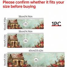 1pc/90pcs Winter, Houses In The Snow, Holly Leaves And Candy Canes Printed Faucet, Water-Absorbing Drying Mat, Retro Coffee Water-Absorbing Quick-Drying Mat, Rubber-Based Toilet And Kitchen Countertop Faucet Water-Absorbing Drying Mat, Suitable For Faucets Used In Offices, Commercial Farms And Homes, Decorative Store Kitchen Decorations