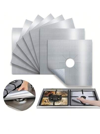 1/2/4/6/8/10 Paquetes de Protectores de Quemador de Estufa de Gas, Almohadillas Antiadherentes y Antióleo para Estufa de Gas, Almohadillas de Limpieza Lavables, Resistentes al Calor, Resistentes al Aceite y Resistentes a la Suciedad, Protectores de Cabezal de Quemador Resistentes a las Llamas, Protectores de Estufa de Gas Reutilizables y Antiadherentes para Cubiertas de Quemadores de Estufa, Resistentes al Calor y Aptos para Lavavajillas de 10.6"X10.6"
