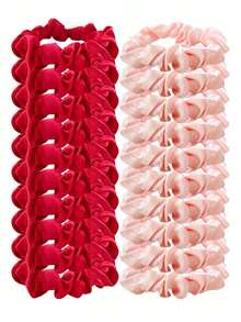 20个纯色缎面发圈，多功能发饰，适合14岁以上女性，不会损伤头发，休闲百搭，可扎马尾辫，弹性发带 - 彩色 - 查看 21